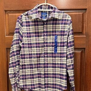 Apt. 9 Men's Plaid Shirt - Purple and Cream